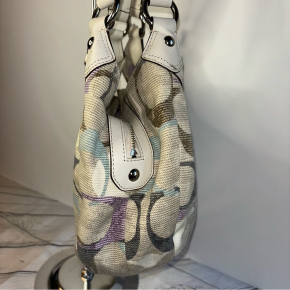 Coach Soho Linen Lynne Multi-color Optic Art Hobo Bag F16590 Sv/mc - Picture 4 of 11
